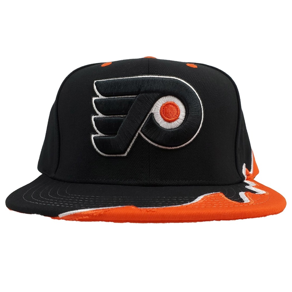 Phila Flyers Mitchell & Ness NHL Snapback Hat Cap Rising Tide Art Black NWT